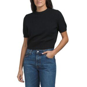 TOCCIN Jet Wool Blend Elsie Short Sleeve Sweater